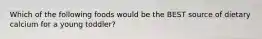 Which of the following foods would be the BEST source of dietary calcium for a young toddler?