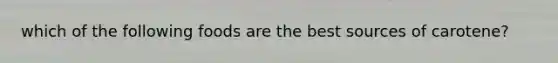 which of the following foods are the best sources of carotene?