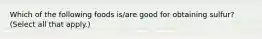 Which of the following foods is/are good for obtaining sulfur? (Select all that apply.)