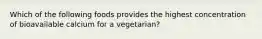 Which of the following foods provides the highest concentration of bioavailable calcium for a vegetarian?