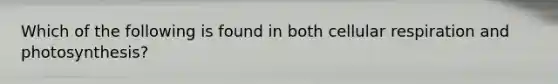 Which of the following is found in both cellular respiration and photosynthesis?
