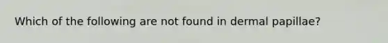 Which of the following are not found in dermal papillae?