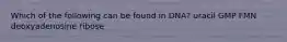 Which of the following can be found in DNA? uracil GMP FMN deoxyadenosine ribose