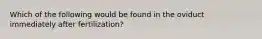 Which of the following would be found in the oviduct immediately after fertilization?