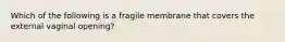 Which of the following is a fragile membrane that covers the external vaginal opening?