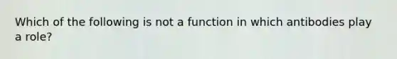 Which of the following is not a function in which antibodies play a role?