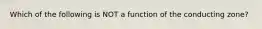 Which of the following is NOT a function of the conducting zone?