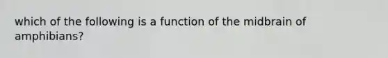 which of the following is a function of the midbrain of amphibians?