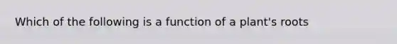 Which of the following is a function of a plant's roots