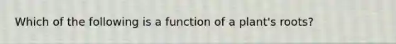 Which of the following is a function of a plant's roots?