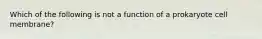 Which of the following is not a function of a prokaryote cell membrane?