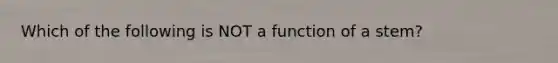 Which of the following is NOT a function of a stem?