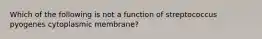 Which of the following is not a function of streptococcus pyogenes cytoplasmic membrane?