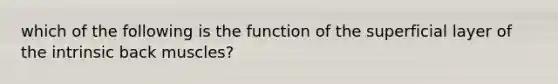 which of the following is the function of the superficial layer of the intrinsic back muscles?