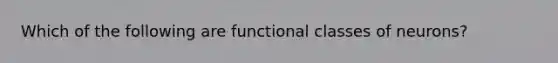 Which of the following are functional classes of neurons?