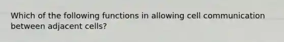 Which of the following functions in allowing cell communication between adjacent cells?