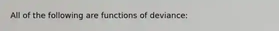 All of the following are functions of deviance: