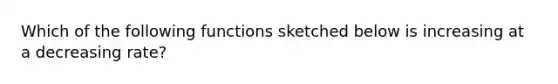 Which of the following functions sketched below is increasing at a decreasing rate?