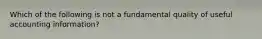 Which of the following is not a fundamental quality of useful accounting information?