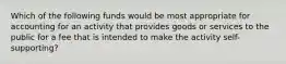 Which of the following funds would be most appropriate for accounting for an activity that provides goods or services to the public for a fee that is intended to make the activity self-supporting?