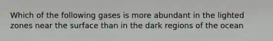 Which of the following gases is more abundant in the lighted zones near the surface than in the dark regions of the ocean