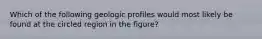 Which of the following geologic profiles would most likely be found at the circled region in the figure?