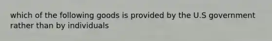 which of the following goods is provided by the U.S government rather than by individuals