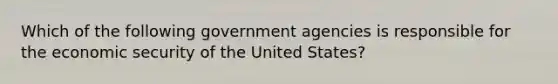 Which of the following government agencies is responsible for the economic security of the United States?