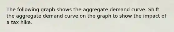 The following graph shows the aggregate demand curve. Shift the aggregate demand curve on the graph to show the impact of a tax hike.