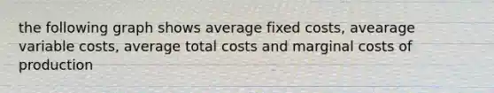 the following graph shows average fixed costs, avearage variable costs, average total costs and marginal costs of production