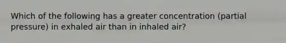 Which of the following has a greater concentration (partial pressure) in exhaled air than in inhaled air?