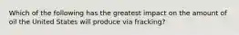 Which of the following has the greatest impact on the amount of oil the United States will produce via fracking?