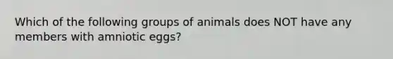 Which of the following groups of animals does NOT have any members with amniotic eggs?