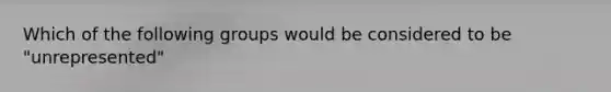 Which of the following groups would be considered to be "unrepresented"
