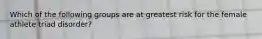 Which of the following groups are at greatest risk for the female athlete triad disorder?