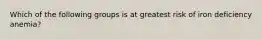 Which of the following groups is at greatest risk of iron deficiency anemia?