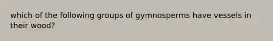 which of the following groups of gymnosperms have vessels in their wood?