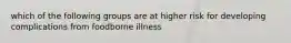 which of the following groups are at higher risk for developing complications from foodborne illness