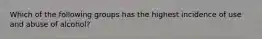 Which of the following groups has the highest incidence of use and abuse of alcohol?