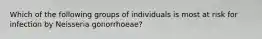 Which of the following groups of individuals is most at risk for infection by Neisseria gonorrhoeae?