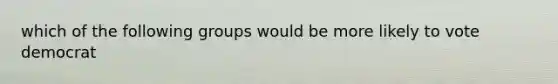 which of the following groups would be more likely to vote democrat
