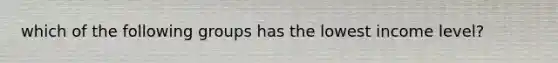which of the following groups has the lowest income level?