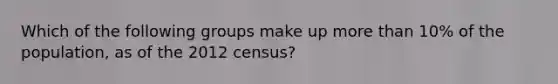 Which of the following groups make up more than 10% of the population, as of the 2012 census?