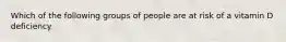 Which of the following groups of people are at risk of a vitamin D deficiency