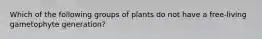 Which of the following groups of plants do not have a free-living gametophyte generation?