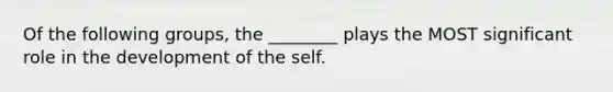 Of the following groups, the ________ plays the MOST significant role in the development of the self.