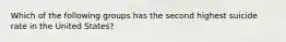 Which of the following groups has the second highest suicide rate in the United States?