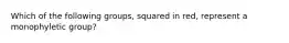 Which of the following groups, squared in red, represent a monophyletic group?
