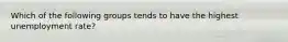 Which of the following groups tends to have the highest unemployment rate?