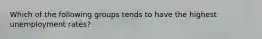 Which of the following groups tends to have the highest unemployment rates?